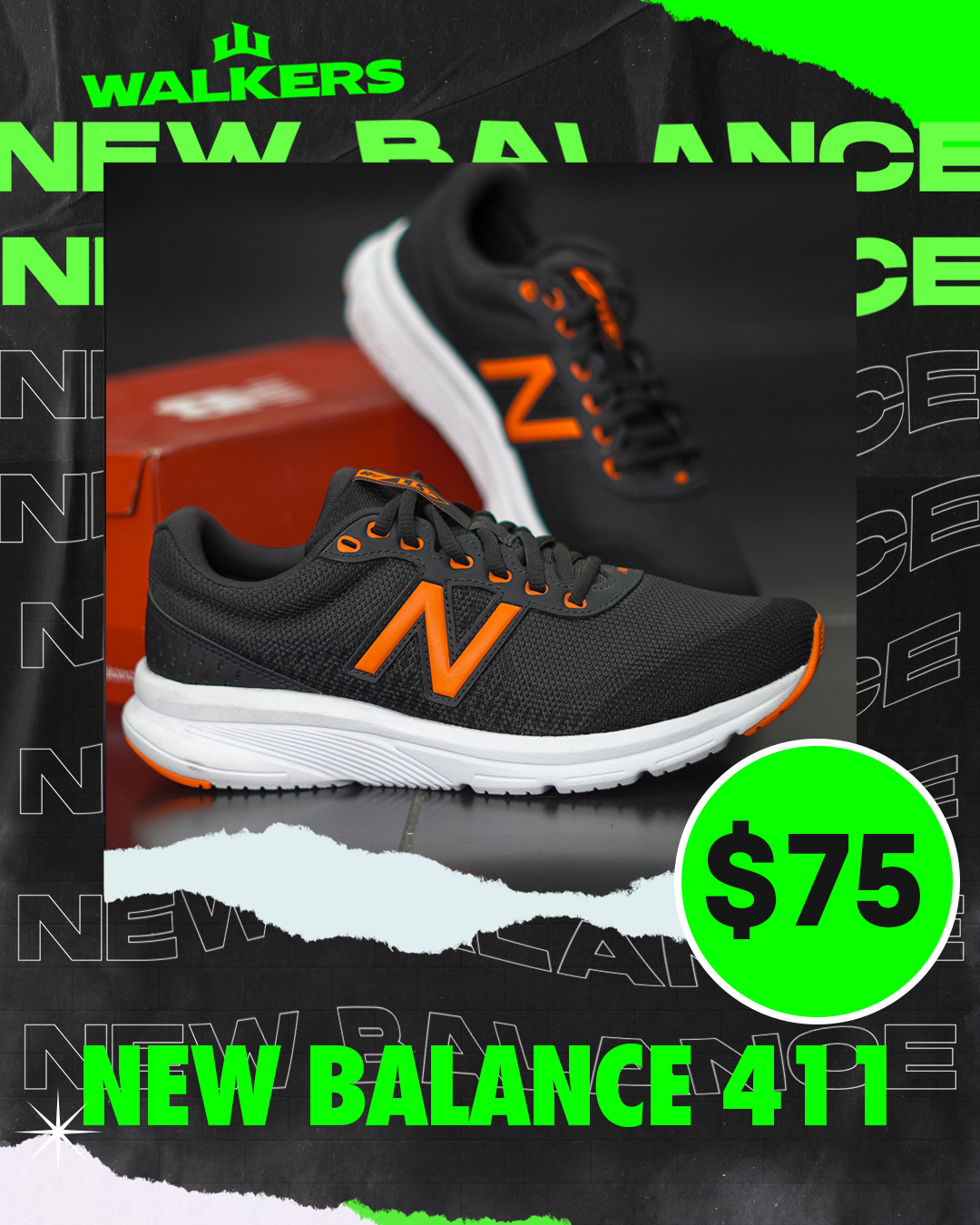 new balance 411 negro naranja