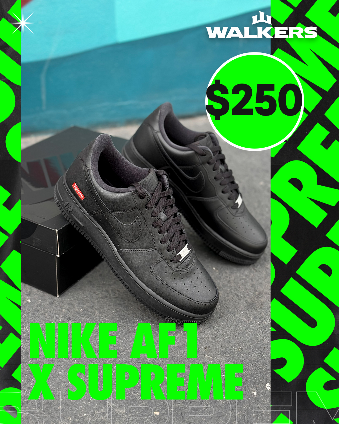 Nike AF1 x Suprime negro