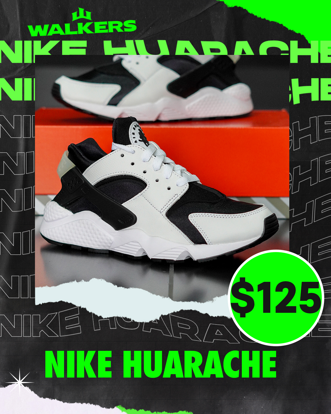 Nike Air Huarache white black